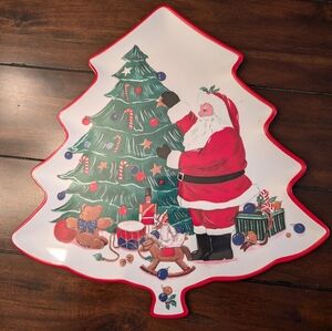 Vintage Taipro "The Cooks Bazaar" Christmas Tree Melamine Platter